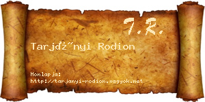 Tarjányi Rodion névjegykártya